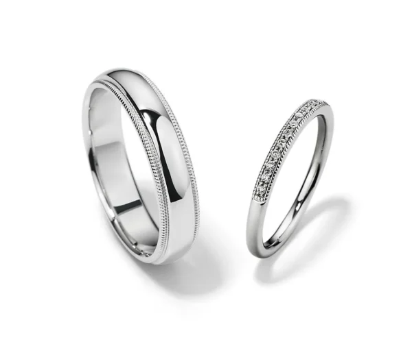 Anillos de Matrimonio en oro blanco con diamantes estilo PAVÉ 1