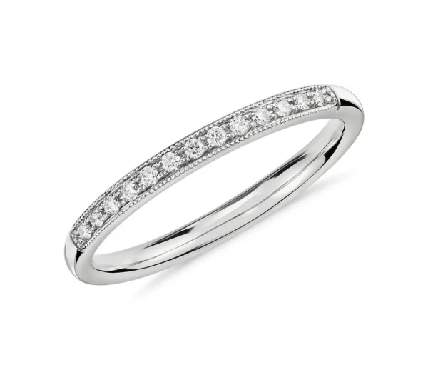 Anillos de Matrimonio en oro blanco con diamantes estilo PAVÉ 2