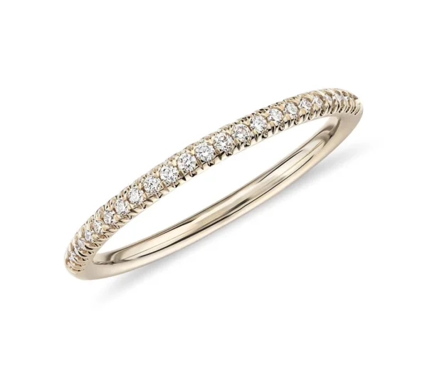 Anillos de matrimonio en oro amarillo con diamantes estilo FRANCÉS V 2