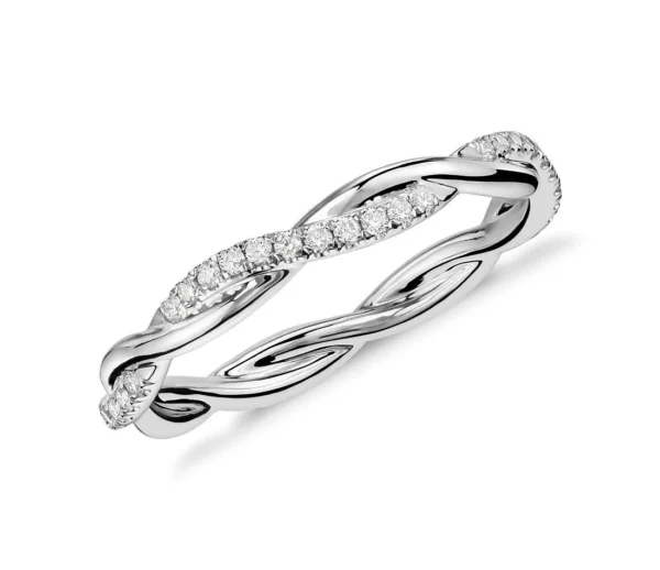 Anillos de matrimonio en oro blanco con diamantes estilo FORMA LIBRE 2