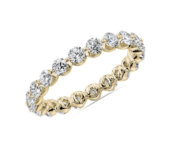 Anillos de matrimonio en oro blanco y amarillo estilo DIAMANTES FLOTANTES 2