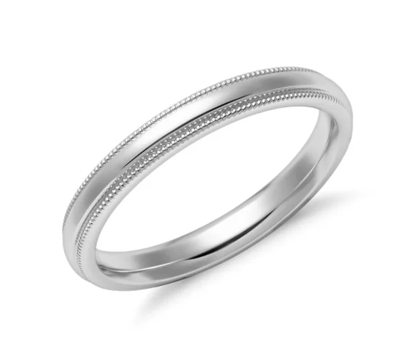 Anillos de matrimonio para parejas en oro blanco ajuste CÓMODO 2