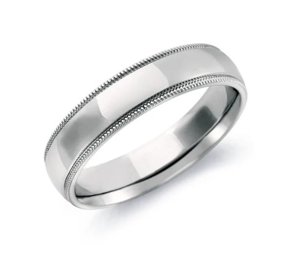 Anillos de matrimonio para parejas en oro blanco ajuste CÓMODO 3