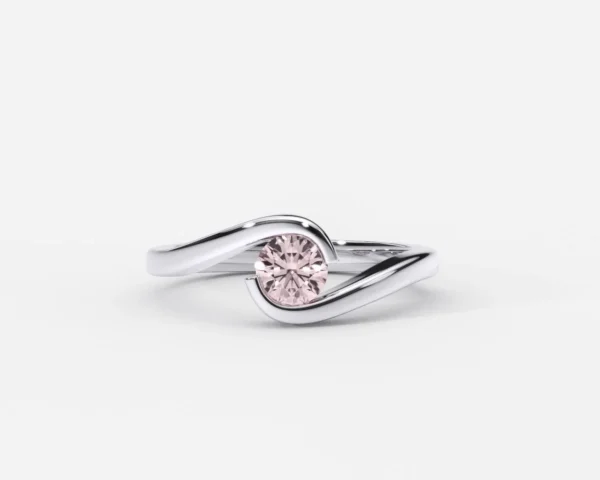 EWA joyería Anillo de compromiso en oro blanco con dimanate solitario estilo DERIVACIÓN