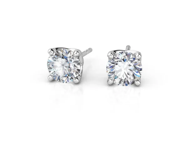Aretes en oro blanco o amarillo 4 GARRAS 2