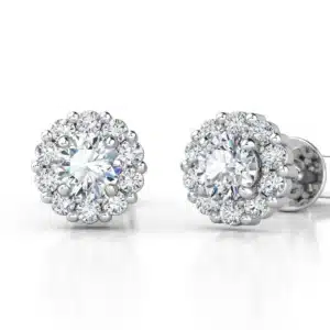 Aretes en oro blanco con diamantes estilo LADY