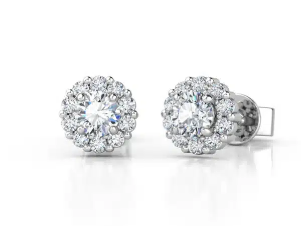 Aretes en oro blanco con diamantes estilo LADY