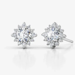 Aretes en oro blanco con diamantes ESTRELLA