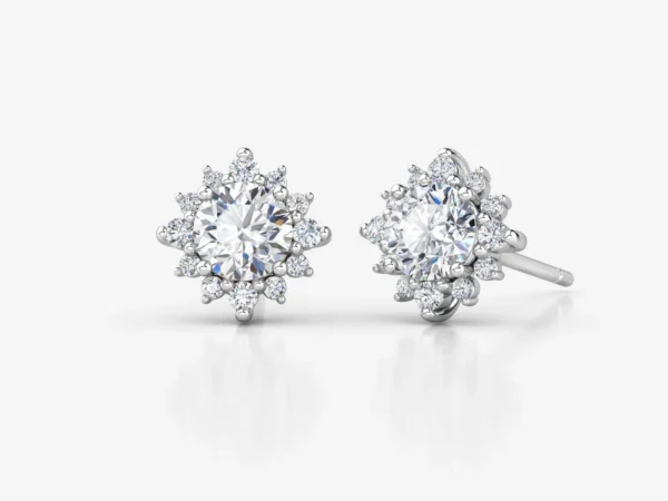 Aretes en oro blanco con diamantes ESTRELLA