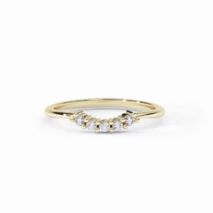 Anillo oro amarillo ajuste barra con diamantes 1