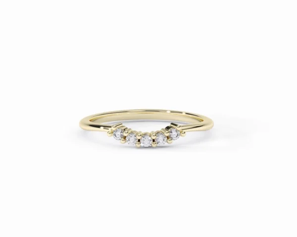 Anillo oro amarillo ajuste barra con diamantes 1