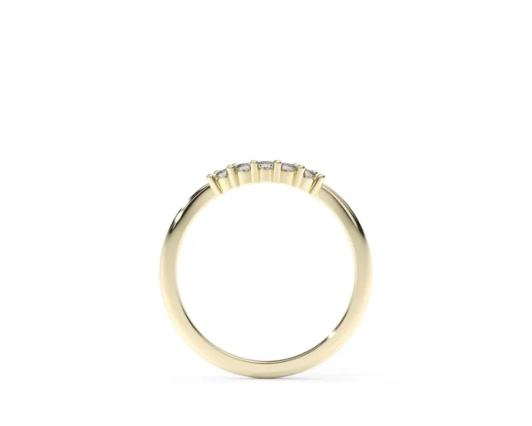 Anillo oro amarillo ajuste barra con diamantes 2