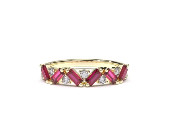 Anillo de compromiso oro amarillo con diamantes estilo libre EWA Joyeria 2