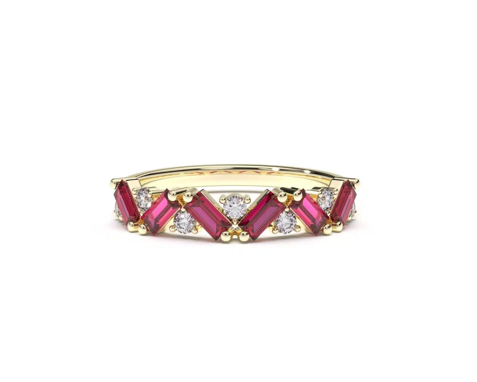 Anillo de compromiso oro amarillo con diamantes estilo libre EWA Joyeria 2