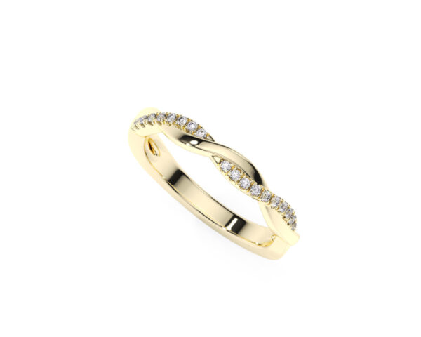 Anillo de oro amarillo con diamantes estilo Forma libre EWA Joyeria 2