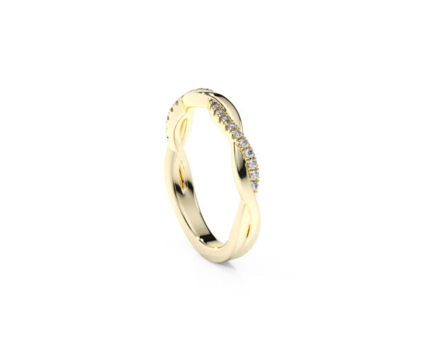 Anillo de oro amarillo con diamantes estilo Forma libre EWA Joyeria 3