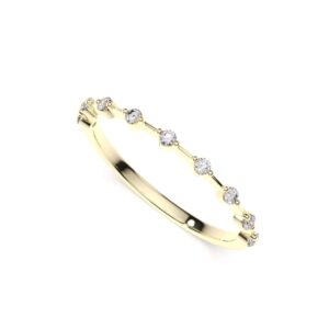 Anillo de oro amarillo con diamantes estilo minimalista EWA Joyeria 1