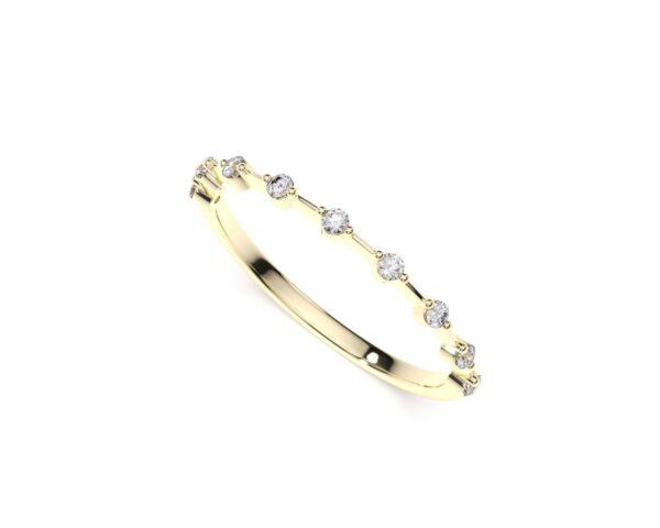 Anillo de oro amarillo con diamantes estilo minimalista EWA Joyeria 1