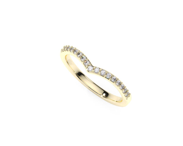 Anillo en oro amarillo con diamantes estilo en V EWA joyeria 2