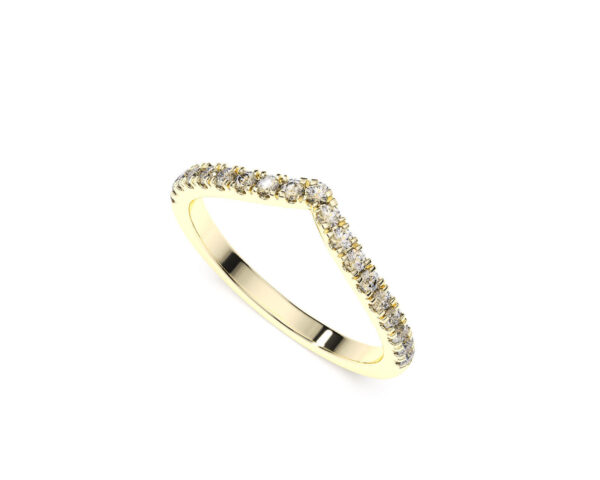 Anillo en oro amarillo con diamantes estilo en V2 EWA joyeria 1