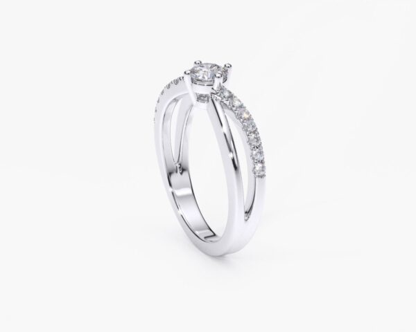 Anillo de compromiso de oro blanco con diamantes estilo BRIDAL 3