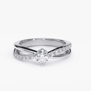 Anillo de compromiso de oro blanco con diamantes estilo BRIDAL 6
