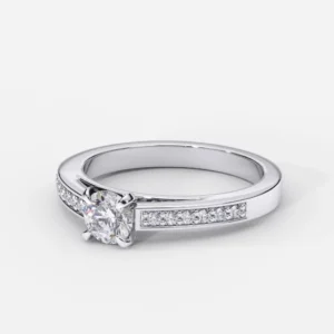 Anillo de compromiso oro blanco con diamante estilo CHANEL CATEDRAL 3