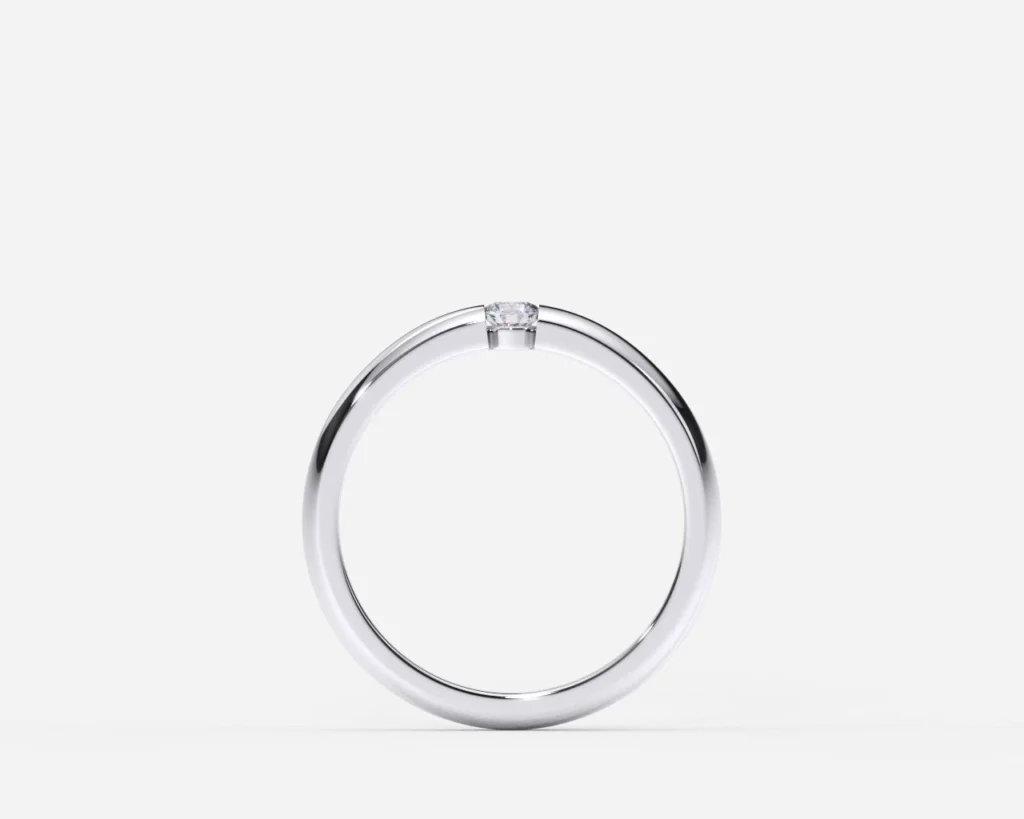 Anillo de compromiso oro blanco con diamantes estilo CHANEL 2