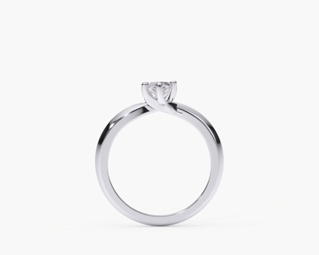 Anillo de compromiso oro blanco con diamante estilo MARQUISE 3