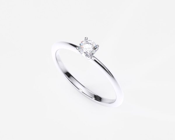 Anillo de compromiso oro blanco con diamante estilo MINIMALISTA 2