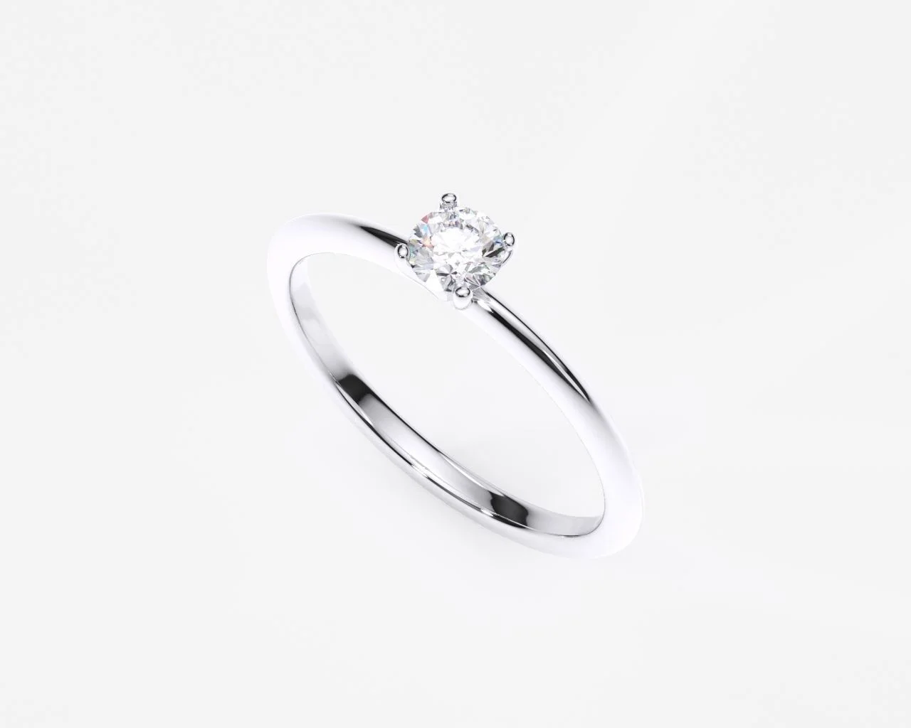 Anillo de compromiso oro blanco con diamante estilo MINIMALISTA 2 Anillo de compromiso oro blanco con diamante estilo MINIMALISTA 2