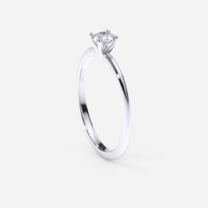 Anillo de compromiso oro blanco con diamante estilo MINIMALISTA 3