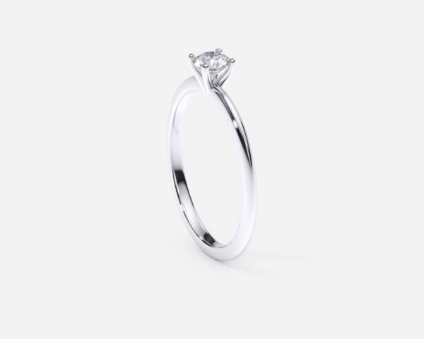 Anillo de compromiso oro blanco con diamante estilo MINIMALISTA 3