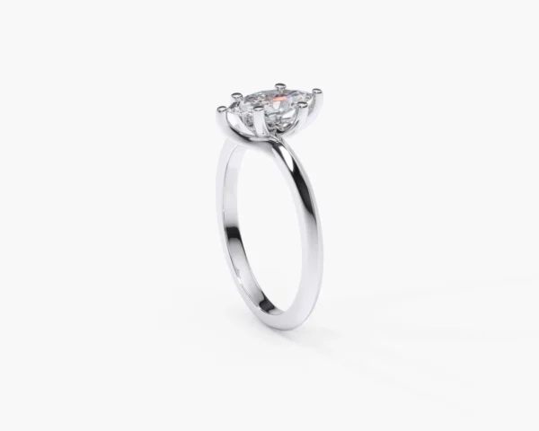Anillo de compromiso oro blanco con diamante estilo PERA 2