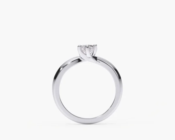 Anillo de compromiso oro blanco con diamante estilo PERA 3