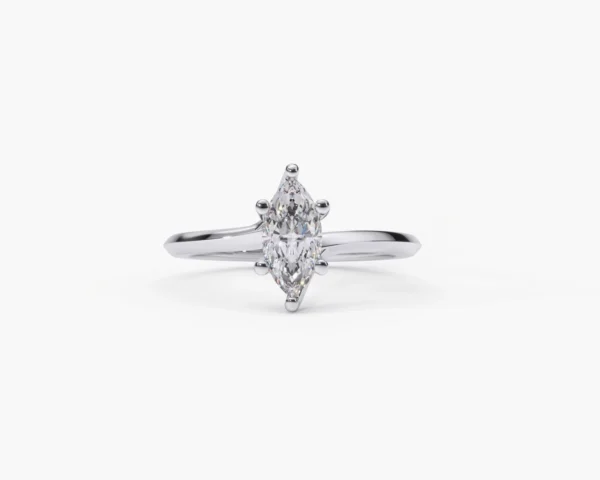 Anillo de compromiso oro blanco con diamante estilo PERA