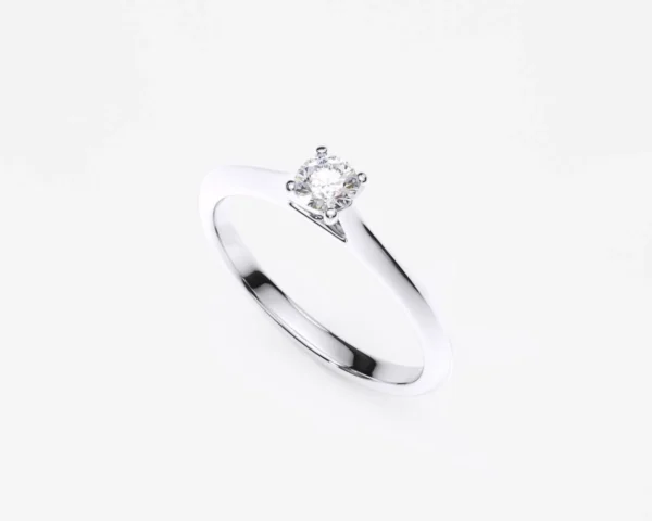 Anillo de compromiso oro blanco con diamante estilo TRADICIONAL 4