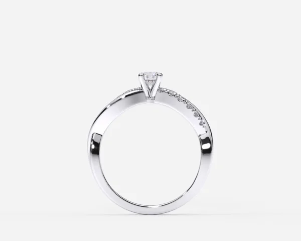 Anillo de compromiso oro blanco con diamantes estilo BIFURCACION2 2