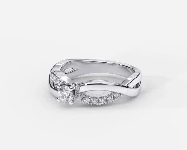 Anillo de compromiso oro blanco con diamantes estilo BIFURCACION2 3