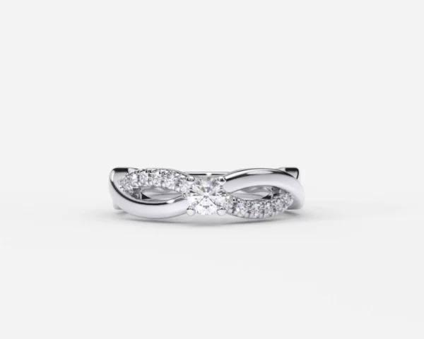 Anillo de compromiso oro blanco con diamantes estilo BIFURCACION2