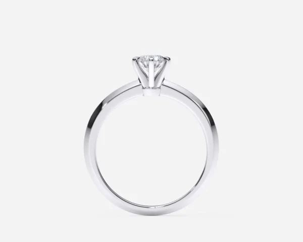 Anillo de compromiso oro blanco con diamantes estilo TRADICIONAL 6 PUNTAS 2
