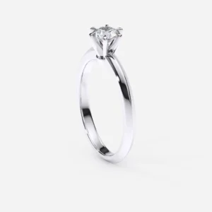 Anillo de compromiso oro blanco con diamantes estilo TRADICIONAL 6 PUNTAS 5
