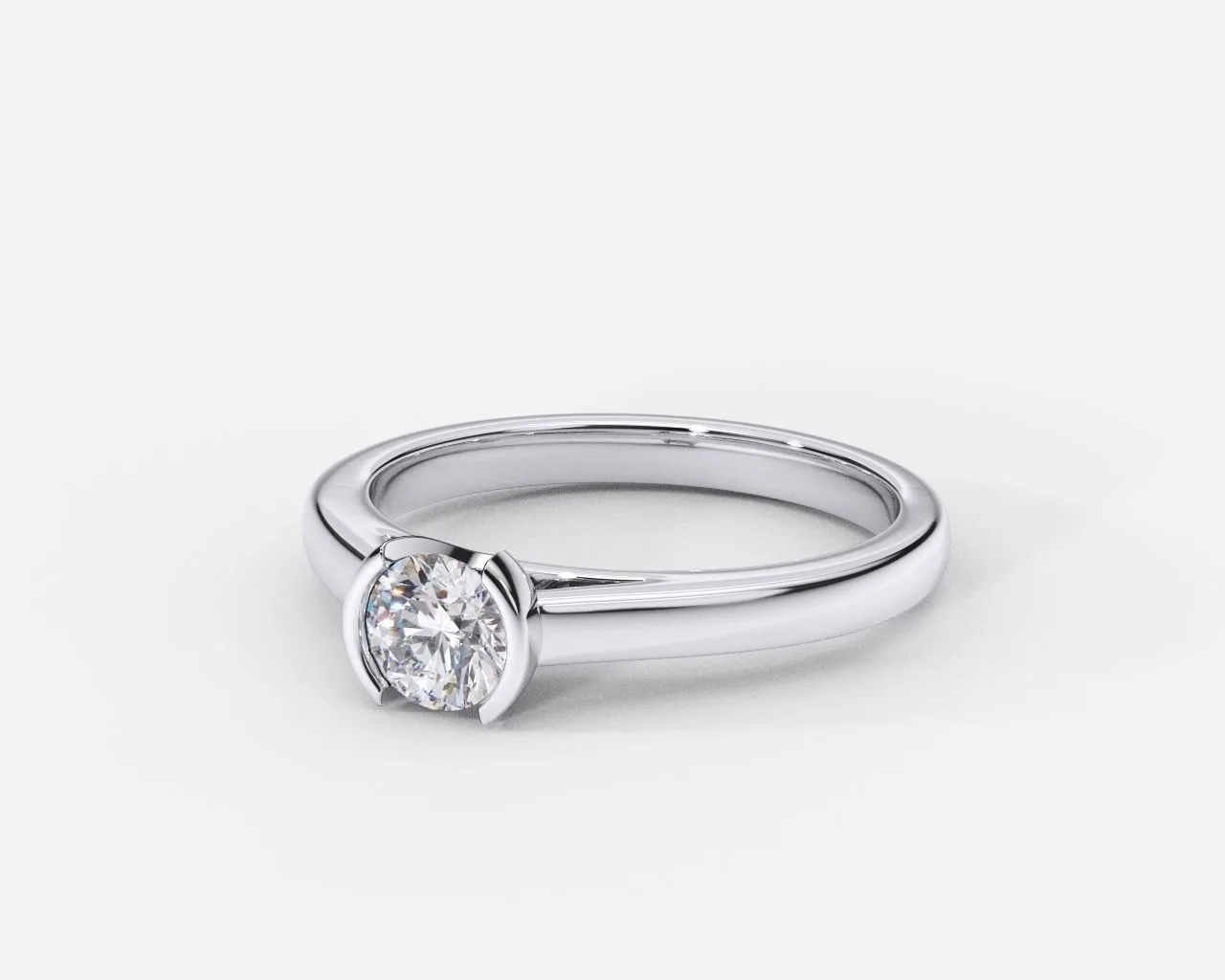 Anillo de compromiso oro blanco estilo tension 3 Anillo de compromiso oro blanco estilo tension 3