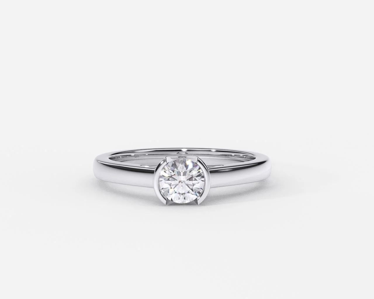 Anillo de compromiso oro blanco estilo tension Anillo de compromiso oro blanco estilo tension
