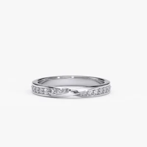 Anillo de matrimonio en oro blanco con diamantes mujer estilo PUNTAS SUPERFICIALES