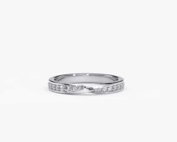 Anillo de matrimonio en oro blanco con diamantes mujer estilo PUNTAS SUPERFICIALES