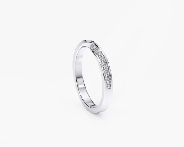 Anillo de matrimonio en oro blanco con diamantes mujer estilo PUNTAS SUPERFICIALES 2 3