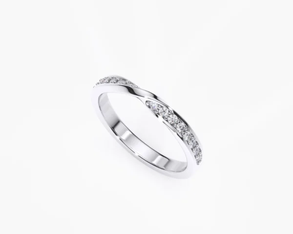 Anillo de matrimonio en oro blanco con diamantes mujer estilo PUNTAS SUPERFICIALES 2 4