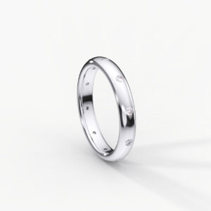 Anillo de matrimonio en oro blanco con diamantes hombre estilo FLUSH EWA joyeria 1