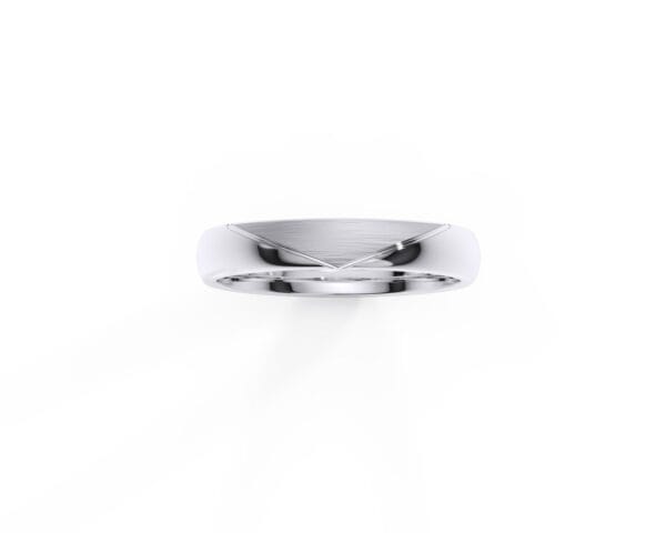 Anillo de matrimonio en oro blanco hombre estilo V EWA joyeria 3